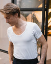 Heren - Anti Zweet Shirt-Wit-V-hals-S-Fibershirts color__wit+neck__diepe v-hals