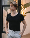 Heren - Anti Zweet Shirt-Wit-V-hals-S-Fibershirts color__zwart+neck__v-hals